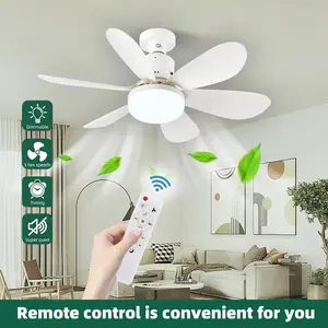 Modern E27 Screw Base Ceiling Fan Light, Adjustable Brightness, Quiet Design, Energy Efficient, Suitable for Living Room, Dining Room, Bedroom