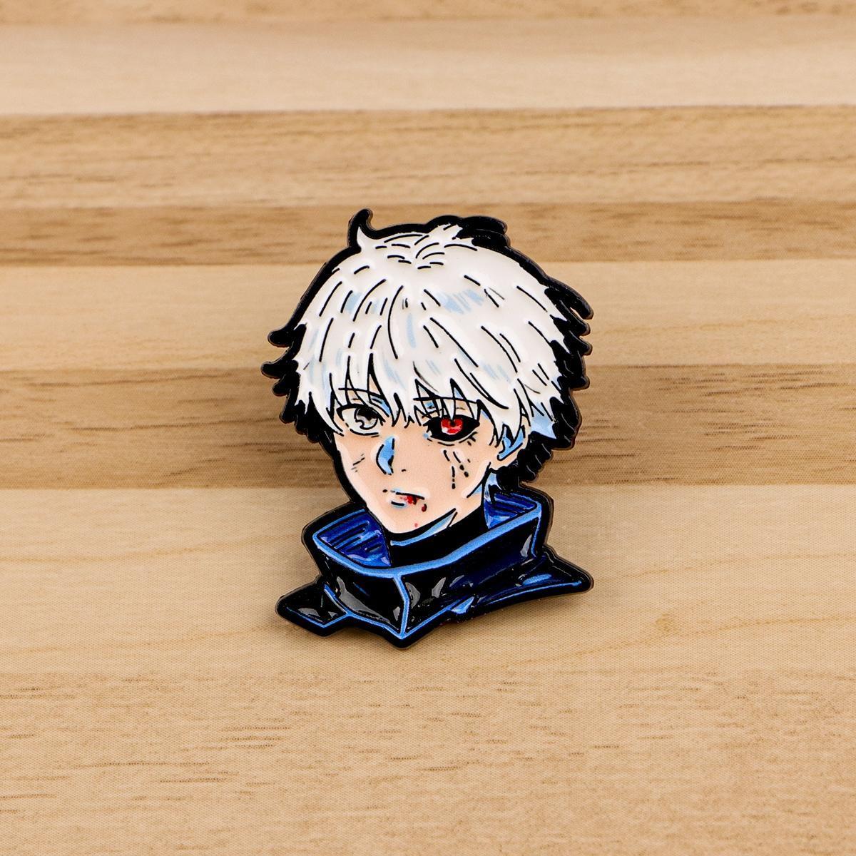 Cool Anime Character Pin, Punk Design Badge, Zinc Alloy Unique Brooch, Fashion Clothing Accessory, Casual Style, All Seasons, Pin Included