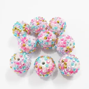 Unicorn Confetti 20mm Rhinestone Beads Set of 5