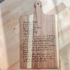 Acacia Customizable Hand-Written Recipe Cutting Board 16" x 9" - Personalized Kitchen Utensil for Home Cooks - Utensils, Wood