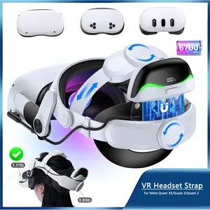 Hot-Swappable Battery Head Strap for Quest 3/Quest 3S/ Quest 2, 6700mAh Magnetic Battery for Extra 2-3H Playtime, Comfort VR Headstrap Reduce Pressure, Enhanced Balance, for Oculus Head Strap