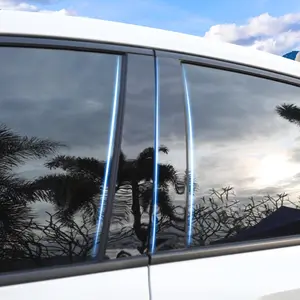 Door Window Pillar Accessories Fit for Cadillac XT4 Car Door Pillar Trim Strip Cover,B/C-Pillar Trim Anti-Scratch 6pcs - Bright Black