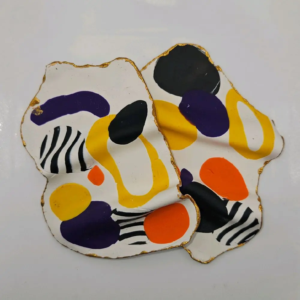 Chloe- Abstract polymer clay earrings. Limited colorways.