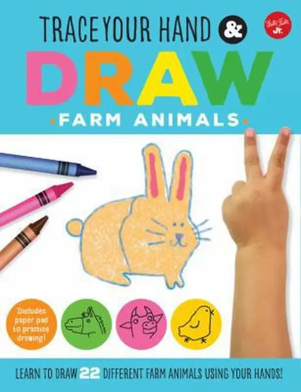 Used Drawing Sketchbook - Trace Your Hand & Draw: Farm Animals by Maite Balart, Kids Books for Children, Learning Activity Book with 22 Farm Animal Drawing Guides (English Paperback)