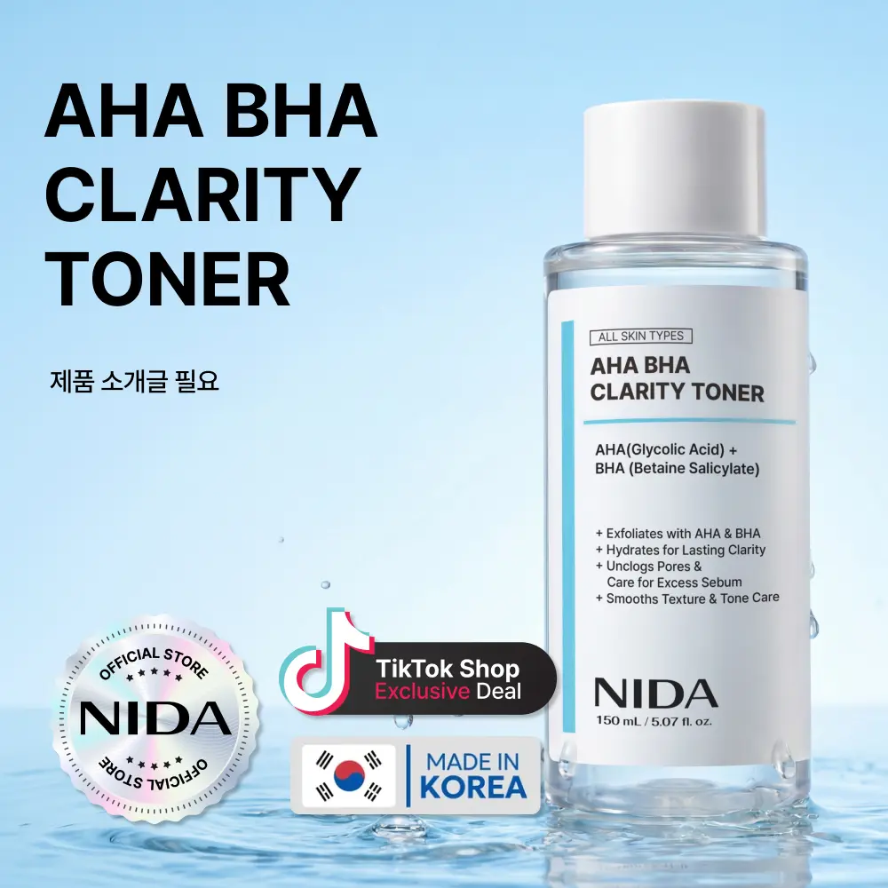 NIDA AHA BHA Clarity Toner Daily Exfoliant Skincare Soothing NIDA AHA BHA Clarity Toner Daily Exfoliant Skincare Soothing