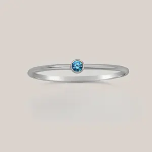 September Birthstone Ring Sapphire – Sterling Silver Stacking Ring