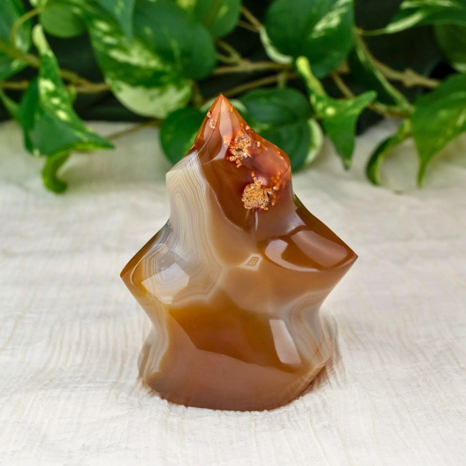 Down To Earth Carnelian Flame 3-4 Inch Sacral Chakra Stone for Energy Vitality and Grounding