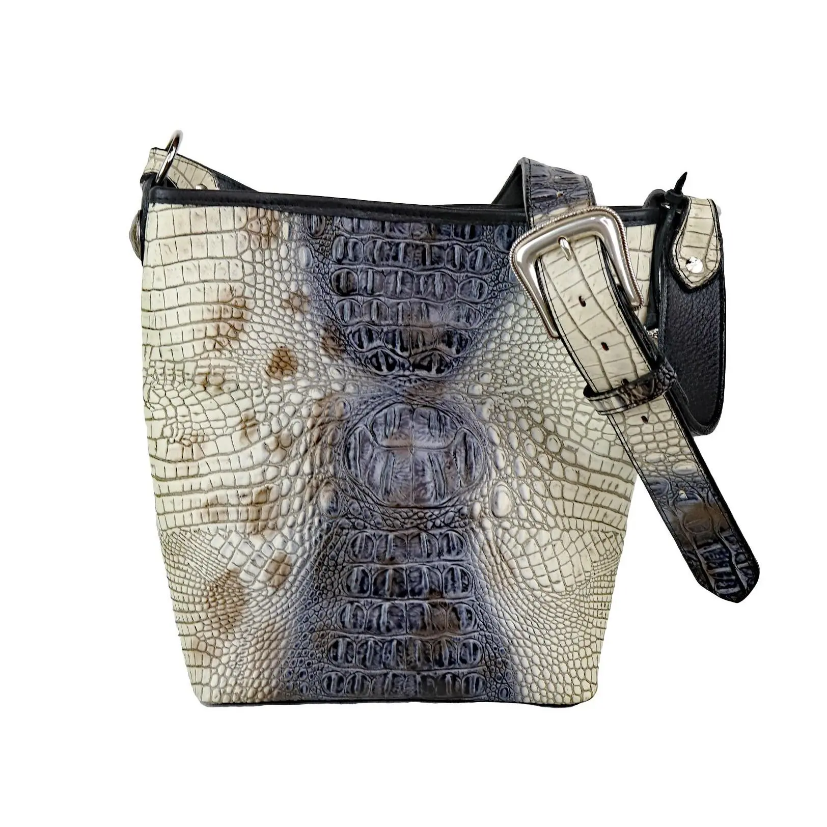 Double J Saddlery Zebra Crocodile Print Tote
