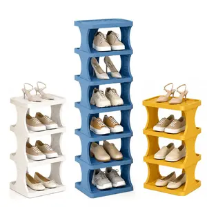 Multi-Layer Foldable Shoe Rack, Small Home Entryway Easy Dust-Proof Shoe Cabinet, For Home, School, Apartment/Dorm Entrance With Layered Plastic Shoe Boxes, Corner Small Narrow Multi-Layer Storage Shelf, Space-Saving Shoe Cabinet For Rental Entrances.