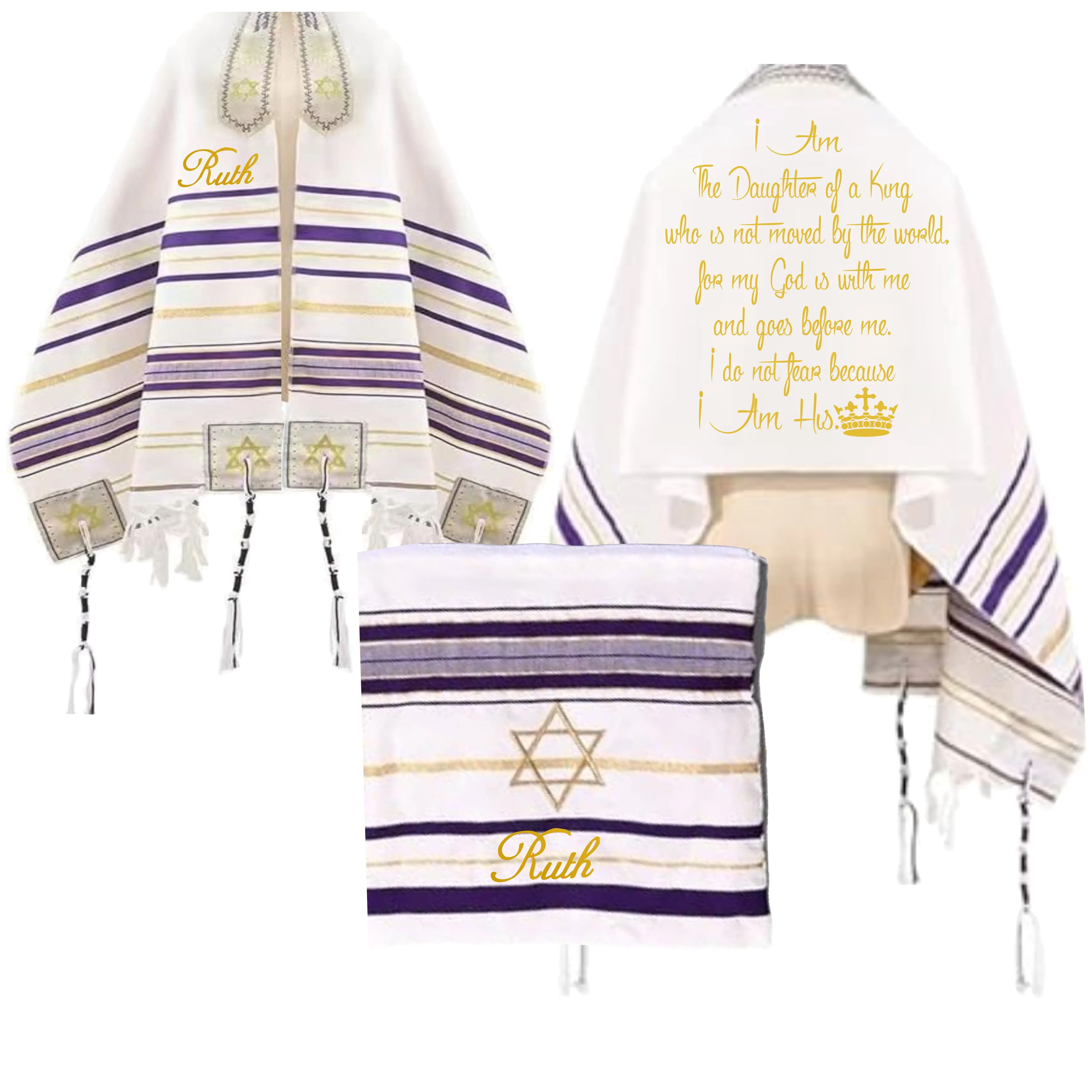 Personalized Prayer Shawl with Name & Scripture | Christian Messianic Tallit | Faith-Inspired Comfort Gift for Men & Women