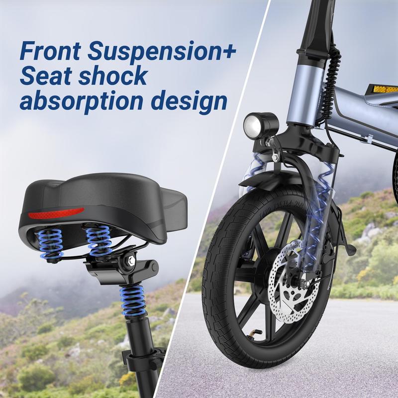 Adult Electric Bike 48V 10.4/15.6Ah Folding 750W 27/40 Miles Range Dual Seats Smart APP Control Adult Electric Bike 48V 10.4/15.6Ah Folding 750W 27/40 Miles Range Dual Seats Smart APP Control