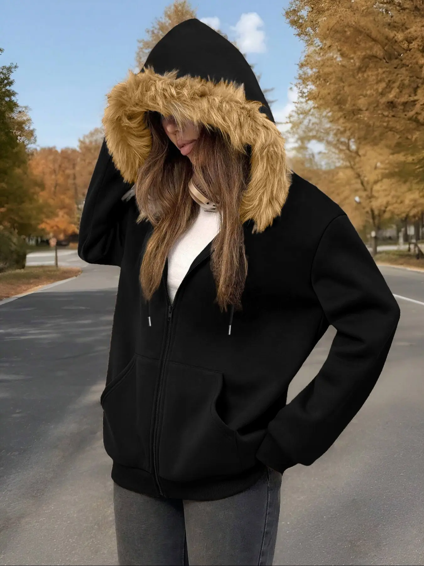 y2k jacket with fur hood - TikTok Shop y2k jacket with fur hood - TikTok Shop