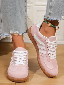 Women's PU Leather Sneakers, Classic Design Casual Shoes, Comfortable Walking Shoes for Daily Wear and Outdoor Activities