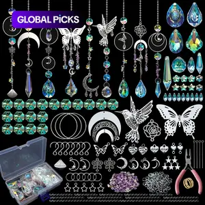 Sun Catcher Kit, 400pcs/set DIY Sun Catcher Kit with Storage Box, Glass Beads, and Complete Tool Set, Perfect for Garden, Wedding, Home Decor, Wind Chimes, Garden Accessories, Garden Sculptures Statues #GLOBAL PICKS