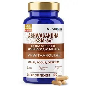 KSM-66 Ashwagandha – 1,050mg Root Extract, 5% Withanolides – 90 Vegan Capsules