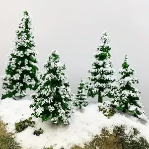 22 count Mixed Scale Model Trees, Mini Snow Pine Model Trees 2-6 Inch, for Diorama Supplies Christmas Accessories Miniature Christmas Trees   Landscape Railway Sand Table