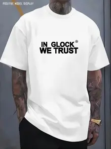 Men's Printed T-Shirt with World Map Element, Hardcore Motorcycle Style, Casual Breathable Streetwear, Short Sleeve, All Seasons