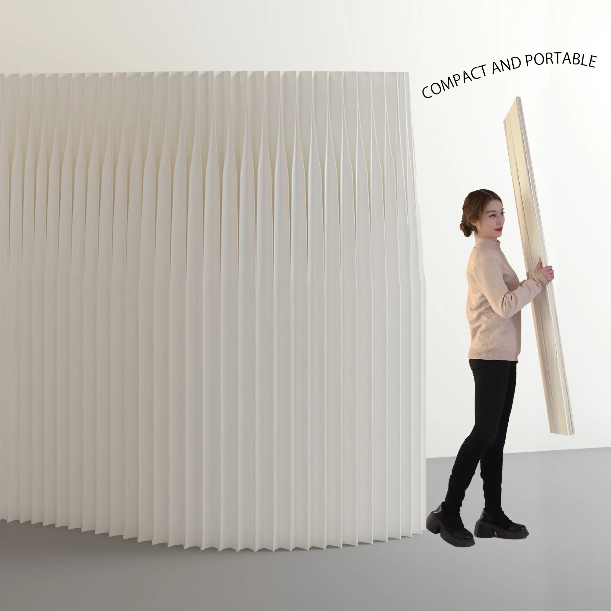 The one paper foldable paper screen partition H1.8m~W43cm~L1-2m