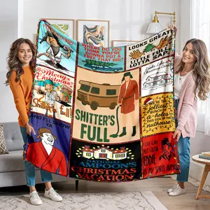 Christmas Holiday Fan Delight! Classic Quote Patchwork Blanket, Ultra-Soft & Warm, Perfect for Christmas, Home, Gift, Comedy Lover