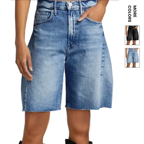 Aswulk Women's Jorts Baggy High Waisted Jean Shorts Ripped Denim Bermuda Shorts Y2K Shorts