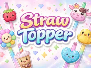 Straw Topper for Straws - Adorable Character Design with Fun Shapes for Kids and Adults