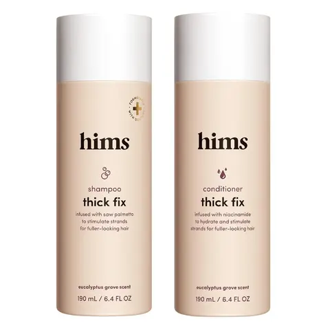 Hims Thick Fix Men's Hair Care Shampoo and Conditioner Set - 2-Pack 6.4oz Vegan, Gentle, Moisturizing, Thickening, Scented, Color Safe, Reduces Shedding, Supports Hair Growth, Gifts for Him