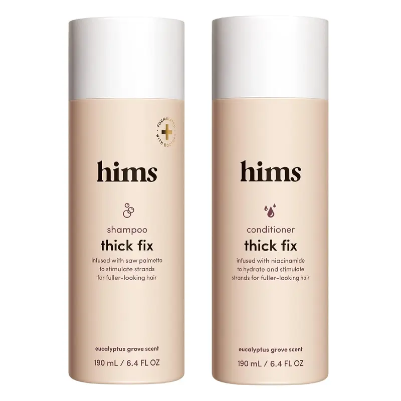Hims Thick Fix Men's Hair Care Shampoo and Conditioner Set - 2-Pack 6.4oz Vegan, Gentle, Moisturizing, Thickening, Scented, Color Safe, Reduces Shedding, Supports Hair Growth, Gifts for Him