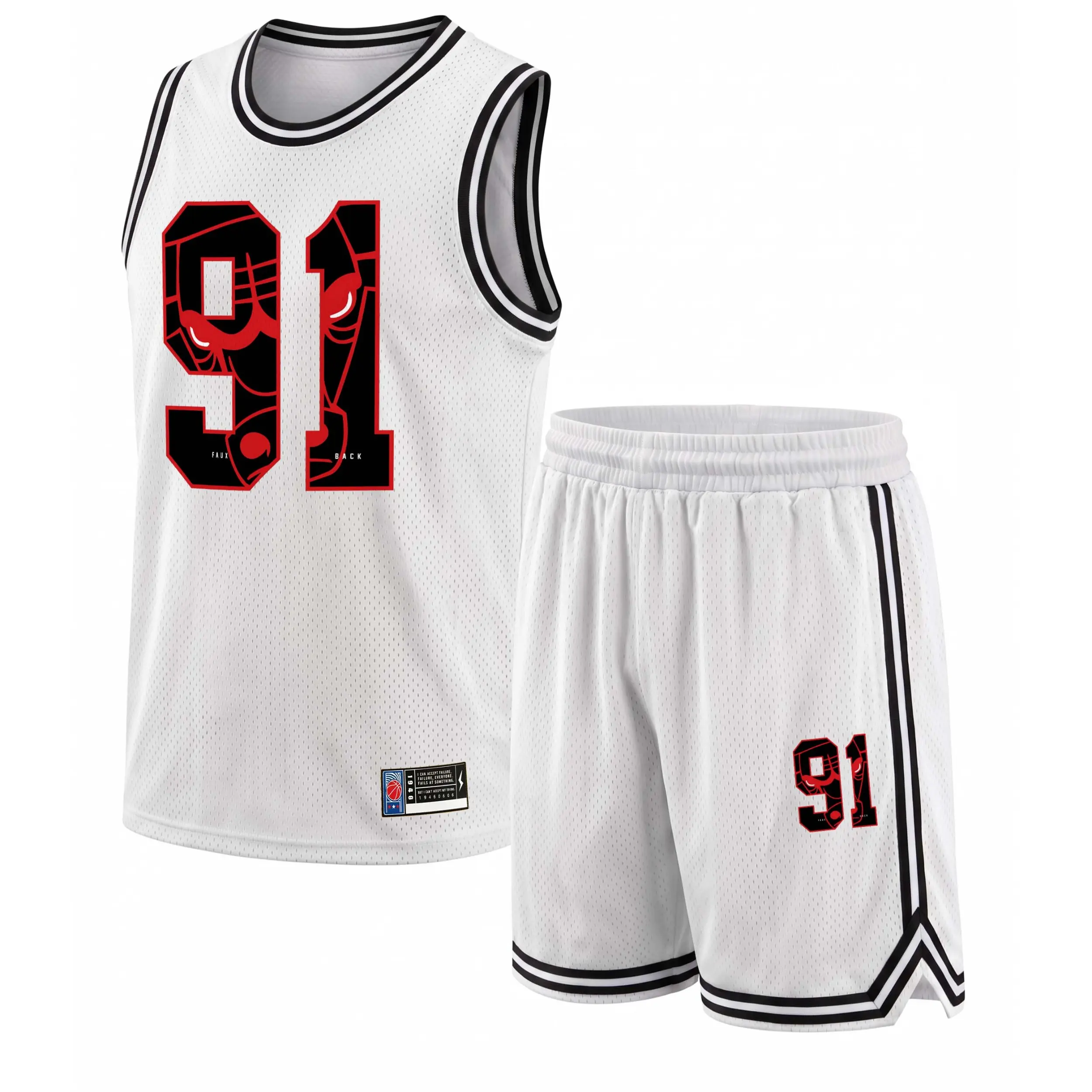 Men's Basketball Jersey Set, Breathable Round Neck Sportswear, Sleeveless Training Uniform with Bold '91' Graphic, Stylish Team Outfit, Athletic Apparel for Basketball, Gym, Running, Outdoor Training, Comfortable & Versatile for All Seasons