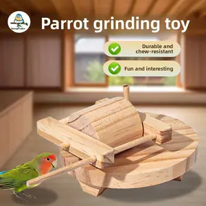 Parrot grinding toy, stone grinder, bird training equipment, tools for budgerigars, cockatiels, and sun conures, intelligence development props Cage with Stand