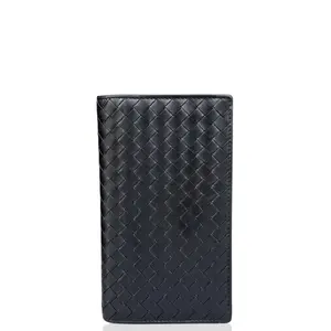 Pre-owned Bottega Veneta Leather small leather goods Continental Wallet Calfskin Intrecciato Navy (jj011926a8)