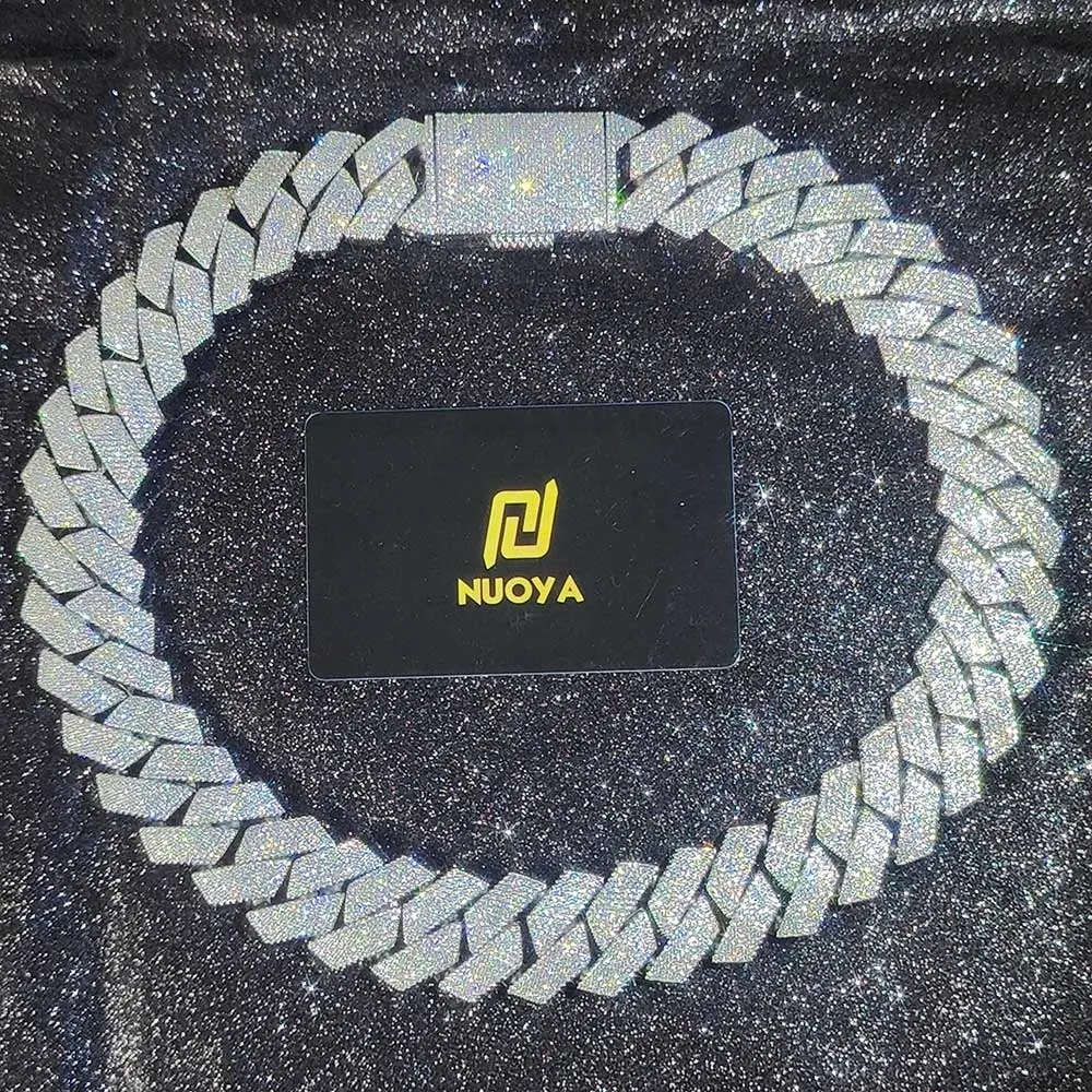 Hip Hop Jewelry 25mm 6 Rows Cuban Chain Necklace Gold Plated Iced Out Cz Prong Necklace Thick Cuban Link Chain For Men Gift