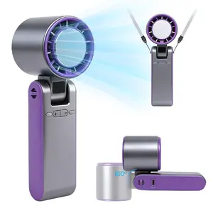 Portable Handheld Ice Cooling Fan, High-Speed Turbo Fan with 100 Adjustable Speeds, Foldable Personal Cooling Fan for Travel, Beach, Outdoor Activities, Office Desk, Summer Vacation