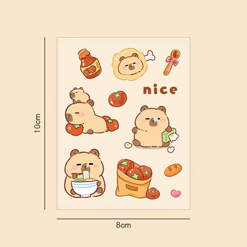 Capybara Stickers for Kids Girls Kawaii Panda Waterproof Cartoon Animal Stickers DIY Decorative Adhesive Sticker for Phone Case Stationery Party Gifts Original Design Kids' Valentine Exchanges scrapbooking  romance book sticker scrapbook supplies