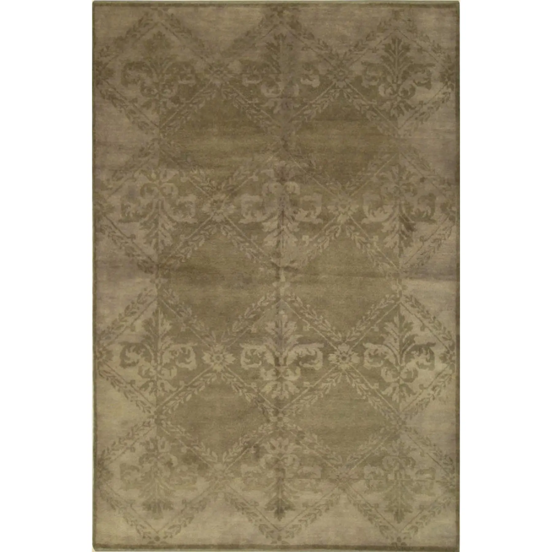 Para Bespoke Beige Hand Knotted Wool Rug