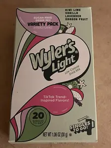 Sugar & Caffeine-Free Wyler's Light Water Instant Mix - 20 Servings, 4 Flavors