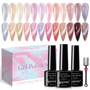 Magnetic Cat Eye Gel Polish Set 12 Shiny Crystal Colors with Magnet Perfect Gift for Nail Lovers High Quality UV Nail Gel Polish