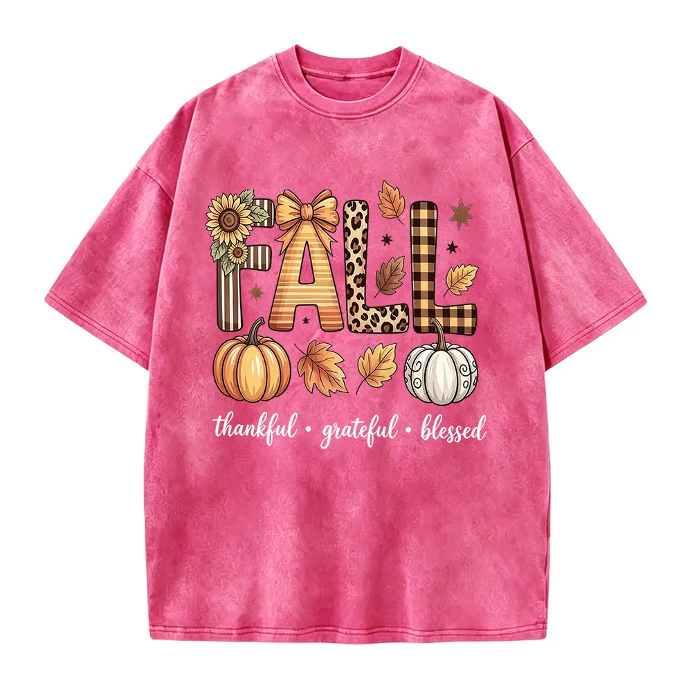 Women'S Autumn Theme Graphic T-Shirt - Printed with Pumpkin, Leaves, And Sunflower Patterns, Loose Casual Short-Sleeve Round Neck Shirt, Suitable for Thanksgiving, Halloween, Casual Wear