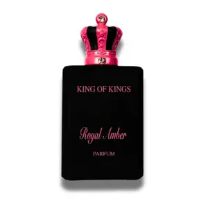 King of Kings Royal Amber 3.4 oz Eau De Parfum - Black Bottle with Pink Crown, Paraben Free, Limited Edition, Contains Alcohol, Suitable for Adults