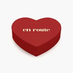 【Gift Box】en route Heart Shaped Jewelry Box, Paper Exterior with Gentle Protective Fabric Interior, Sophisticated Necklace Display Case to Anchor Your Jewelry Gift & Secure Delicate Chains in Style