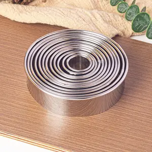 12Pcs Stainless Steel Round Cookie Cutter Set, Baking Molds Bakeware for Cakes, Donuts, Pastry & Crafts - Gift Packaging Included, For Cutting Fondant, Jelly, Cheese, Soft Fruits, Pancake, Soap, Craft Clay, Dishwasher Safe