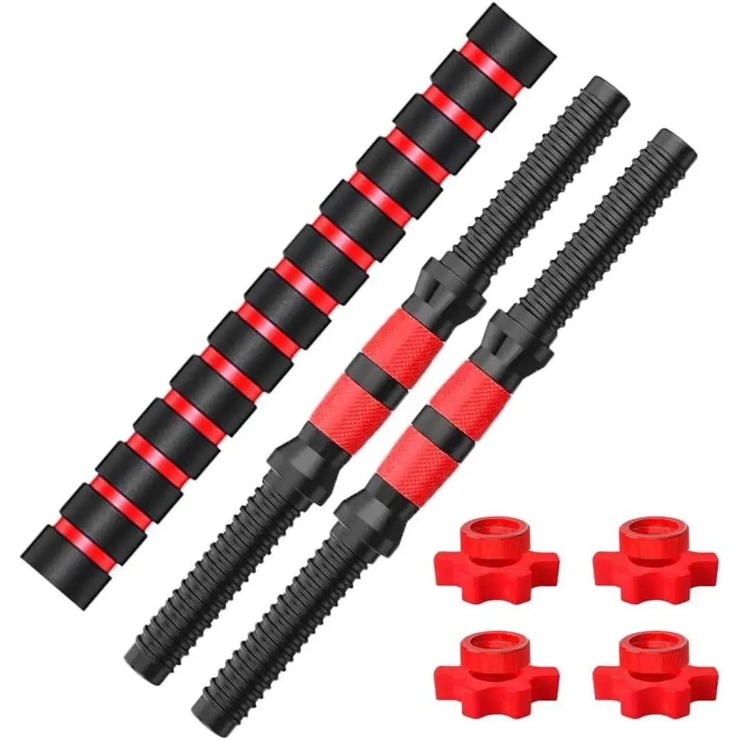 Dumbbell-Handle-set for 1inch Wide Weight Plates Dumbbell Bars, Durable Threaded Barbell Handles Adjustable Weightlifting Accessories for   Workout Gym