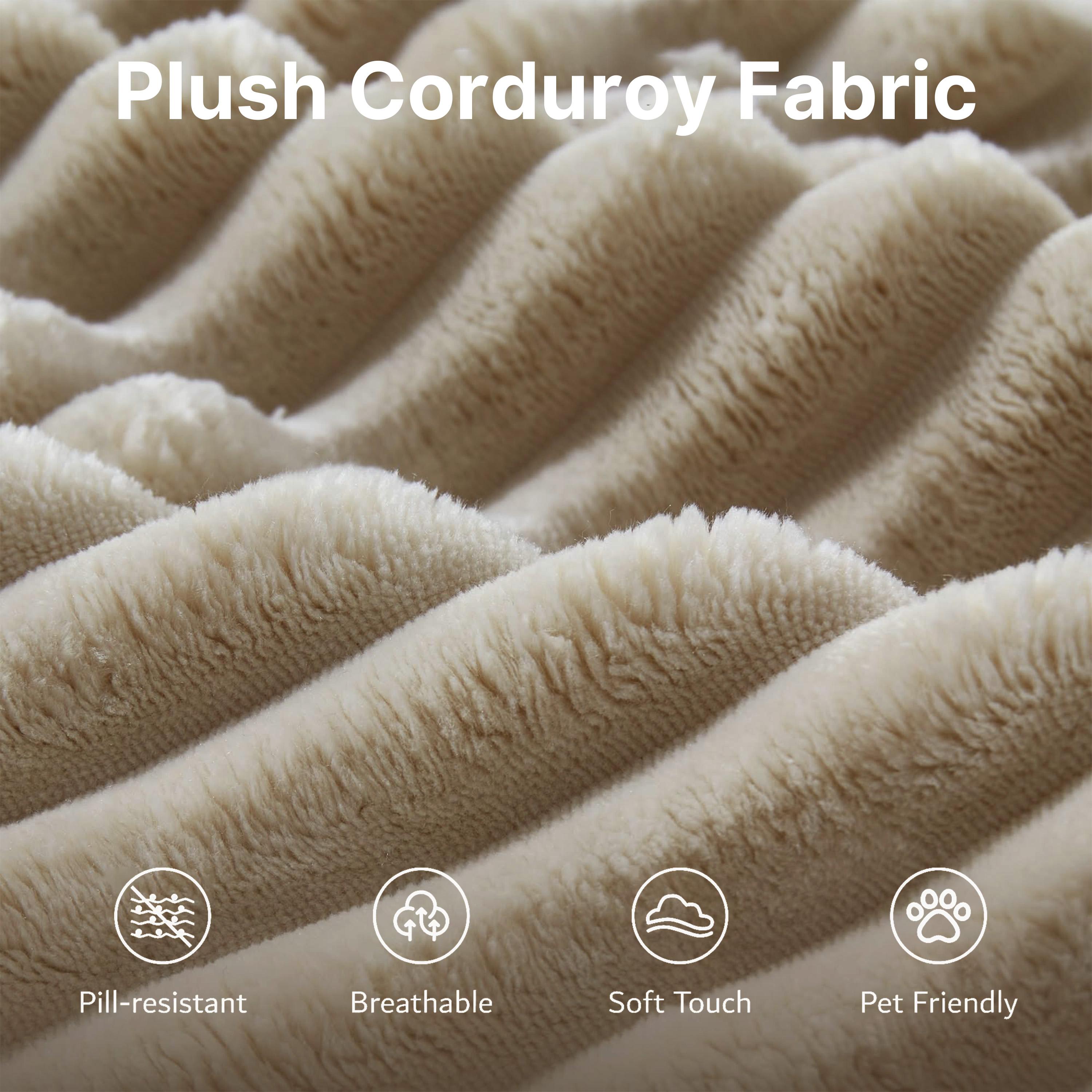 Modular Sectional Sofa Bed, Corner Couch with Chaise Lounge, Oversized Plush Corduroy Sleeper Sofa, No Assembly Required - Couch in a Box for Living Room & Bedroom，Oversize Compression Boneless Sofa Bed Plush Corduroy Sofa Bed