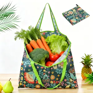 Large Cartoon Foldable Portable Shopping Bag, High Capacity Handheld Eco-Friendly Storage Bag, Multi-Functional Home Organizer