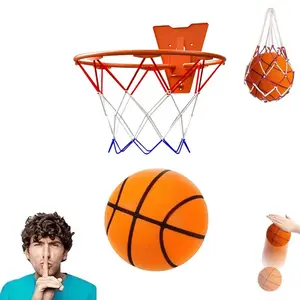 Silent Basketball Set, 2 Counts/set Including 1 ,18cm Count Indoor Silent Basketball and 1 Count Basketball Hoop, Rebound Basketball Toy for Indoor Training, Christmas Gift