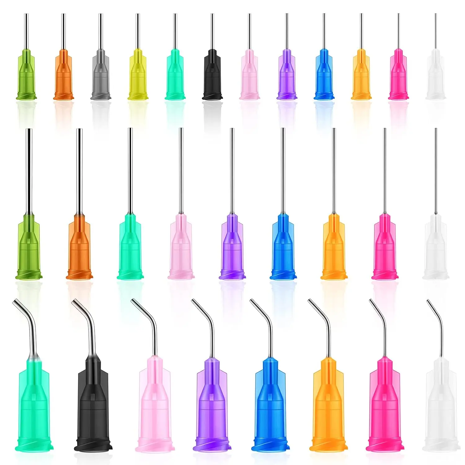 90 count Blunt Tip Dispensing Needle with Luer Elbow Blunt Needle 1inch 0.5inch Industrial Liquid Dispenser Needle Stainless Steel Pet  Needle for Adhesive Glue Dispensing 3 Styles All Gauge