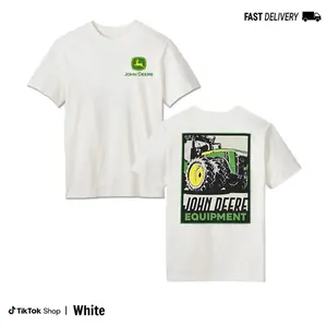 John Deere Tractor T-Shirt, Vintage Farming Graphic Tee with Green and Yellow Equipment Design for Men and Women, Cotton Classic Gift Shirt 2025 tops  men