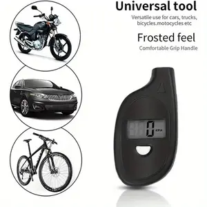 Multi-Functional Motorcycle Tire Pressure Tester, Digital LCD Display Tire Pressure Gauge, Essential Safety Tool for Cars and Bikes