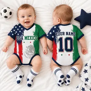 USA Mexico Baby Jersey, Custom Soccer Onesie, Personalized Dual Citizenship, World Soccer Baby Suit, Newborn Football Gift – FASTSHIPPING