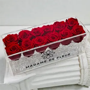Acrylic Rectangle Box - Preserved Roses