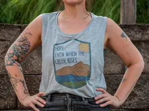 Made In Usa | Printed Muscle Tank | Heather Grey | Hope, Even when the Creek Rises